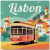 Mini peinture au numéro : Lisbonne - toile tendue sur chassis - Figured'Art