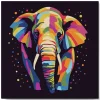 Mini peinture au numéro : Éléphant Abstrait Pop Art - toile tendue sur chassis - Figured'Art