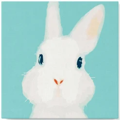 Mini peinture au numéro : Lapin blanc - toile tendue sur chassis - Figured'Art