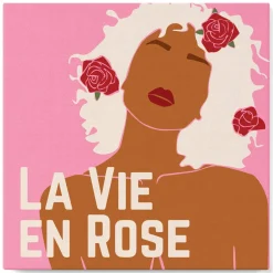 Mini peinture au numéro : La Vie en Rose - toile tendue sur chassis - Figured'Art