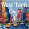Mini peinture au numéro : New York - toile tendue sur chassis - Figured'Art