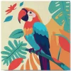 Mini peinture au numéro : Perroquet Tropical - toile tendue sur chassis - Figured'Art