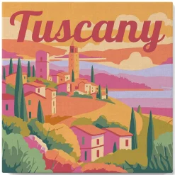 Mini peinture au numéro : Printemps en Toscane - toile tendue sur chassis - Figured'Art