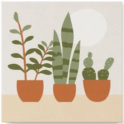 Mini peinture au numéro : Plantes grasses - toile tendue sur chassis - Figured'Art