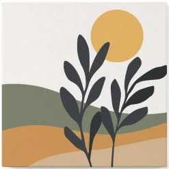 Mini peinture au numéro : Paysage et Plante - toile tendue sur chassis - Figured'Art