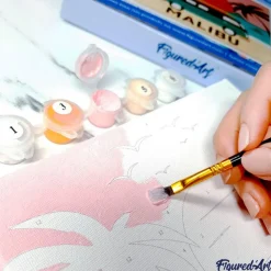 Mini peinture au numéro : Paysage et Plante - toile tendue sur chassis - Figured'Art