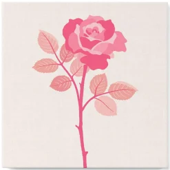 Mini peinture au numéro : Rose sur Tige - toile tendue sur chassis - Figured'Art