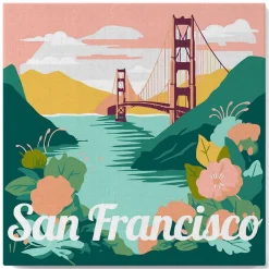 Mini peinture au numéro : San Francisco - toile tendue sur chassis - Figured'Art