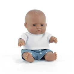 ML Poupées: POUPÉE BÉBÉ GARCON LATINO-AMERICAIN HABILLÉES 21cm - Miniland