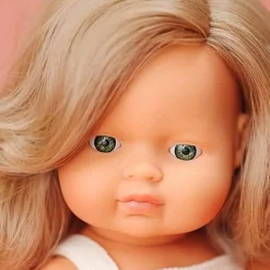 ML Poupées: POUPÉE FILLE EUROPÉENNE CHEVEUX BLONDES HABILLÉES 38 cm - Miniland