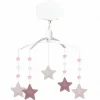 Mobile Musical Étoiles - Lin Vieux rose, beige et rose poudré - Trousselier