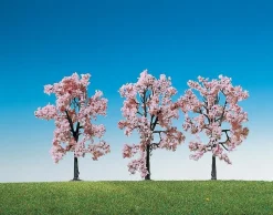 Modélisme : Végétation : 3 cerisiers en fleurs - Faller