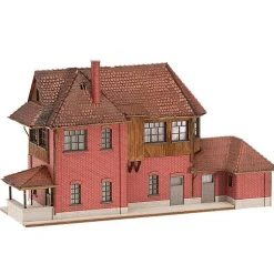 Modélisme ferroviaire HO : Poste d'aiguillage immitation brique - Faller