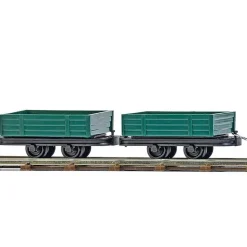 Modélisme ferroviaire HO : 2 Wagons à ridelles basses - Busch