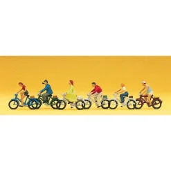 Modélisme HO : 6 figurines cyclistes - Preiser