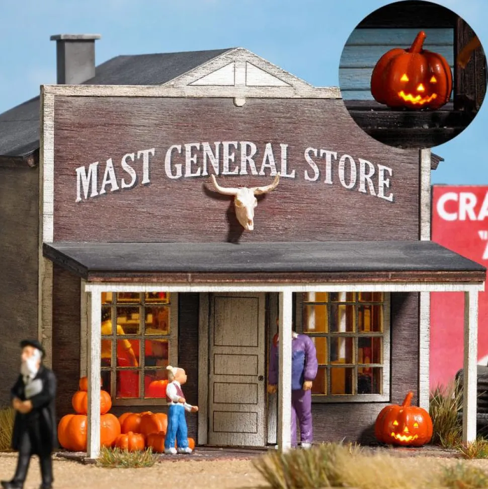 Modélisme HO : Accessoires de décor : Citrouille au visage lumineux - Busch