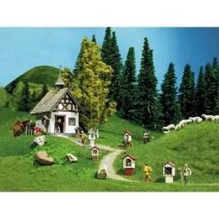 Modélisme HO : Chapelle avec calvaires - Faller