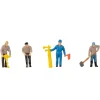 Modélisme HO : Figurines : lot poseur de vois, avec minibruitage et corne de signal - Faller