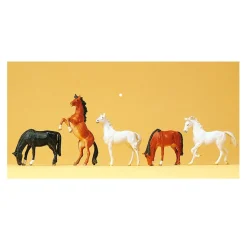 Modélisme HO : Figurines : Set de 6 chevaux - Preiser