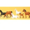 Modélisme HO : Figurines : Set de 5 chevaux et 1 poulain - Preiser