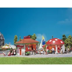 Modélisme HO : Kiosque à journaux et buvette - Faller