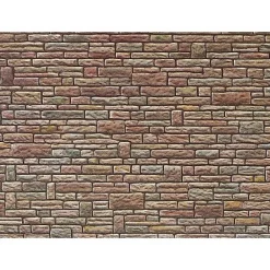 Modélisme HO : Plaque de mur : Grès vert jaune brun - Faller