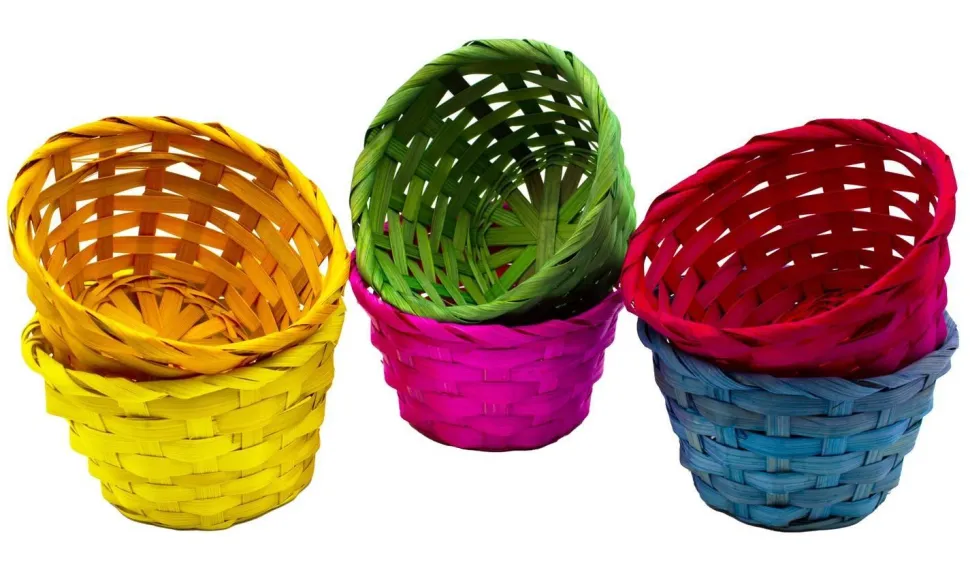Paniers en bambou colorés, set de 6 - Eduplay
