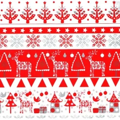 Papier cadeau largeur 50 cm : Rouge et blanc - Beaumont