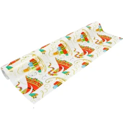 Papier cadeau largeur 50 cm : Père Noël et son traîneau - Beaumont