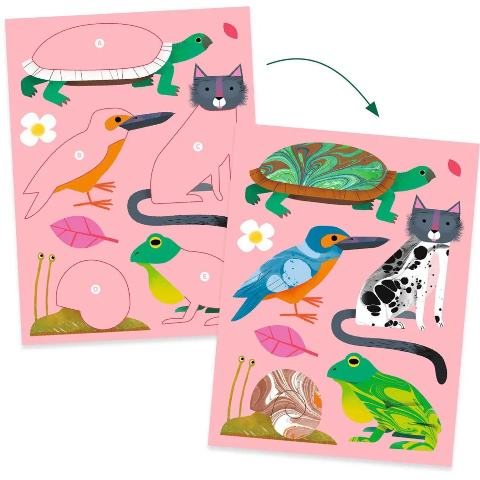 Papier marbré : Colorful - Djeco