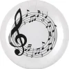 Paquet de 10 Assiettes Musique Clé de sol, Blanc - RueDeLaFete
