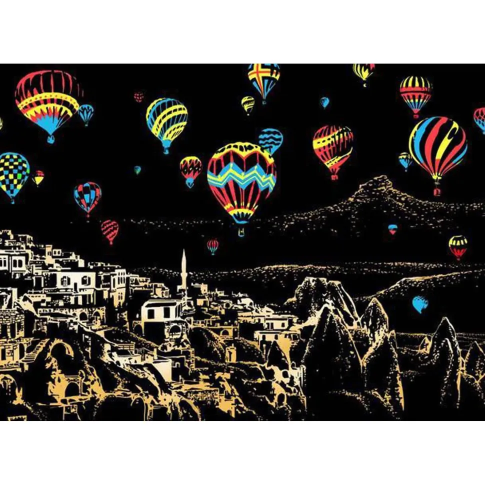 Peinture à gratter : Montgolfières en Turquie - Figured'Art