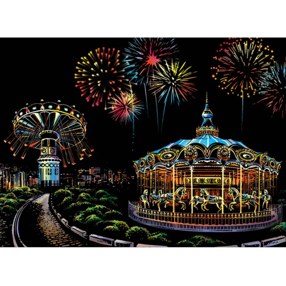 Peinture à gratter : Parc à thème - Figured'Art