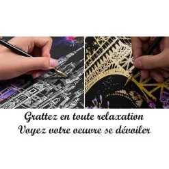 Peinture à gratter : Tour Eiffel à Paris - Figured'Art