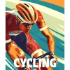 Peinture au numéro : Affiche sportive Cyclisme - toile tendue sur châssis - Figured'Art
