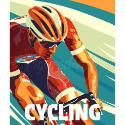 Peinture au numéro : Affiche sportive Cyclisme - toile tendue sur châssis - Figured'Art