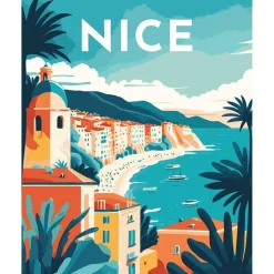 Peinture au numéro : Affiche Vintage Nice - sans châssis en bois - Figured'Art
