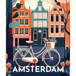 Peinture au numéro : Affiche Vintage Amsterdam - sans châssis en bois - Figured'Art