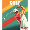 Peinture au numéro : Affiche sportive Golf - toile tendue sur châssis - Figured'Art