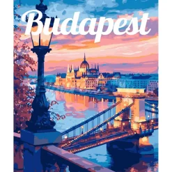 Peinture au numéro : Affiche de voyage Budapest - sans châssis en bois - Figured'Art