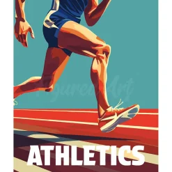 Peinture au numéro : Affiche sportive Athlétisme - toile tendue sur châssis - Figured'Art