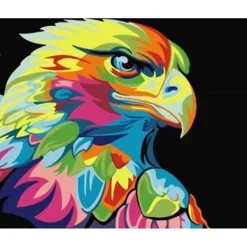 Peinture au numéro : Aigle Pop Art - sans châssis en bois - Figured'Art