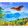 Peinture au numéro : Aigle et Paysage de Suisse - toile tendue sur châssis - Figured'Art
