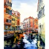 Peinture au numéro : Aquarelle de Venise - toile tendue sur châssis - Figured'Art