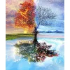 Peinture au numéro : Arbre 4 Saisons - toile tendue sur châssis - Figured'Art