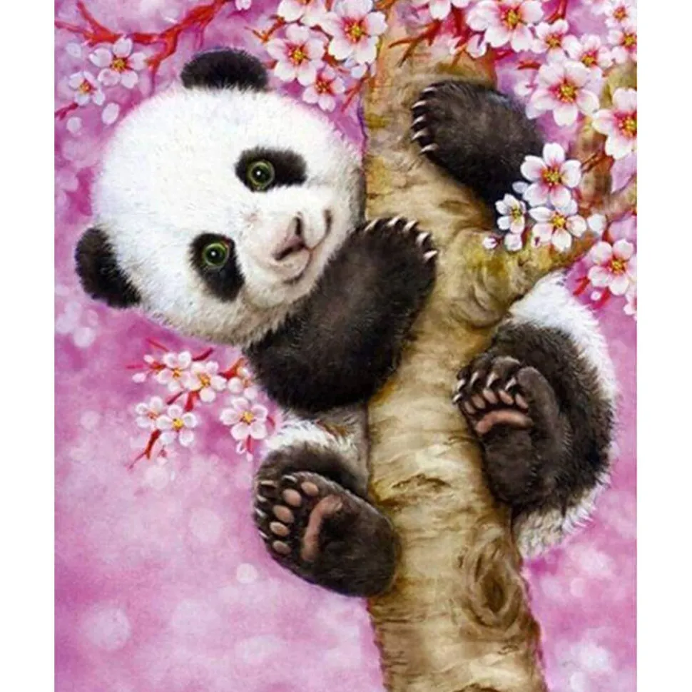 Peinture au numéro : Bébé Panda - toile tendue sur châssis - Figured'Art