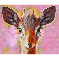 Peinture au numéro : Biche mignonne - sans châssis en bois - Figured'Art