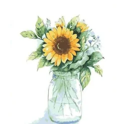 Peinture au numéro : Bocal de Tournesols - sans châssis en bois - Figured'Art