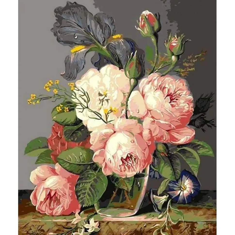 Peinture au numéro : Bouquet Fleurs Sauvages - sans châssis en bois - Figured'Art