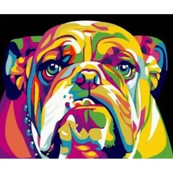 Peinture au numéro : Bulldog Pop Art - sans châssis en bois - Figured'Art